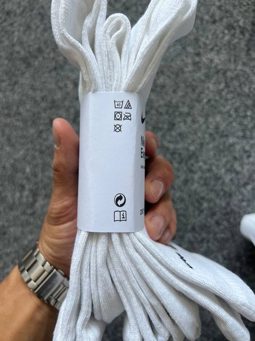 Nike Wysokie białe Skarpetky 3 pak