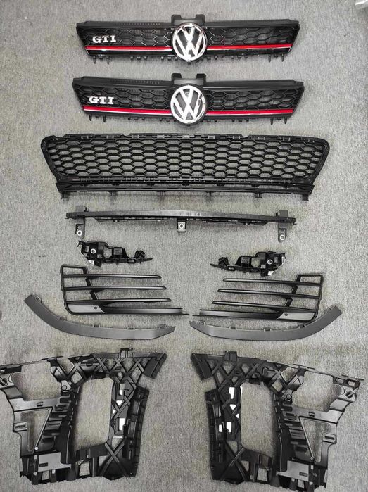Решетка Бампер  туманка GTI Golf 7 Гольф 7 Volkswagen Комплект!