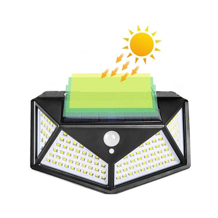 Lâmpada Solar Triangular 100LED