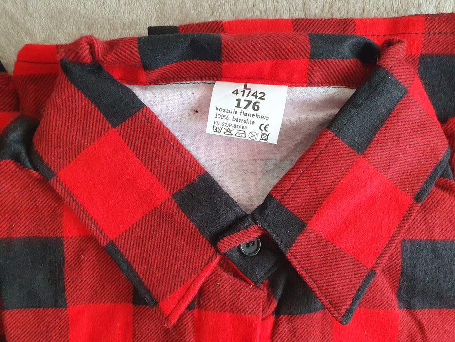 Koszula Flanelowa 170 i 176cm czerwona/zielona