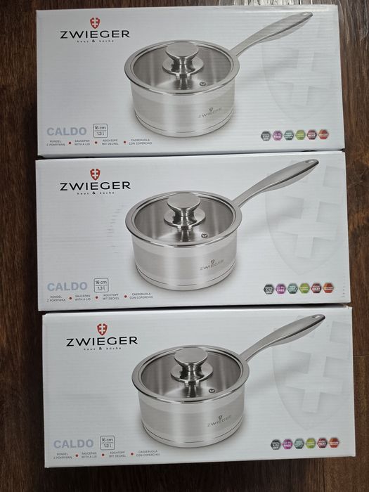Zestaw x3, NOWE! Zwieger rondel z pokrywką 16cm, 1,3l