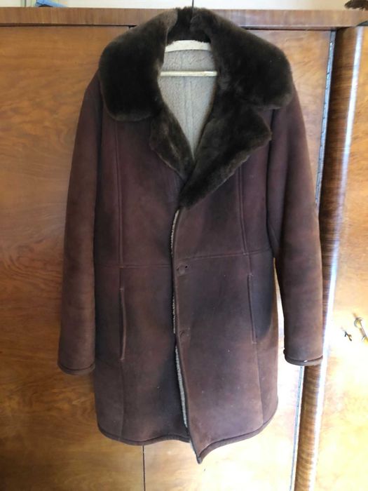 ORYGINALNY Kożuch Męski Vintage PRL lata 70 N.Targ "Gorce" skóra owcza