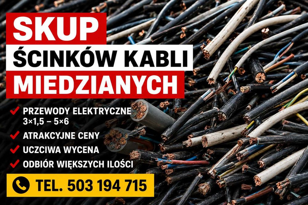 SKUP ŚCINKÓW KABLI miedzianych - dobre ceny