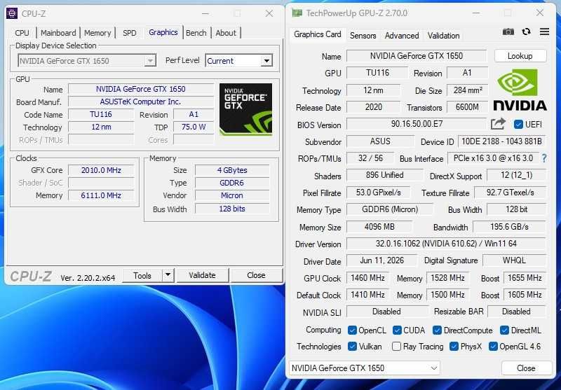 ПК i7-8700; GTX1650 4Gb; 16Gb DDR4-2667; SSD 240Gb + 512Gb