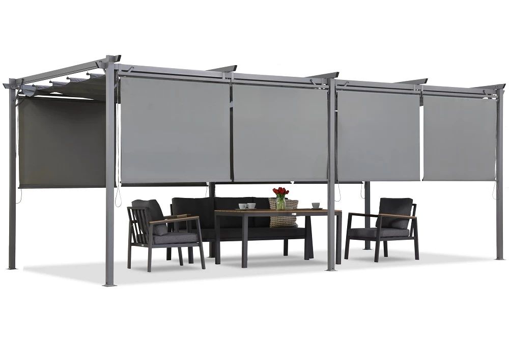 Pergola tarasowa z roletami 3 x 6m