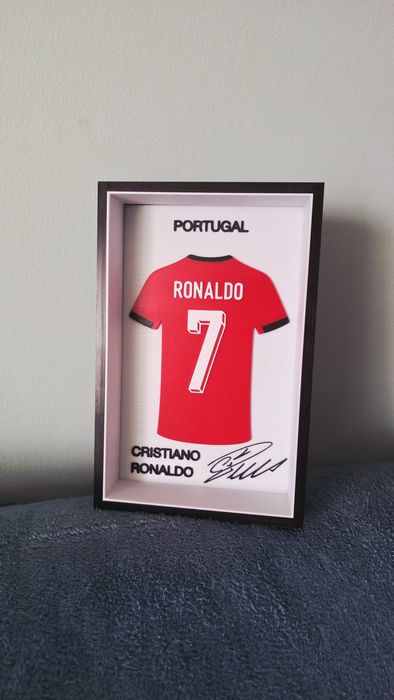 Quadro Cristiano Ronaldo 3D  com Assinatura