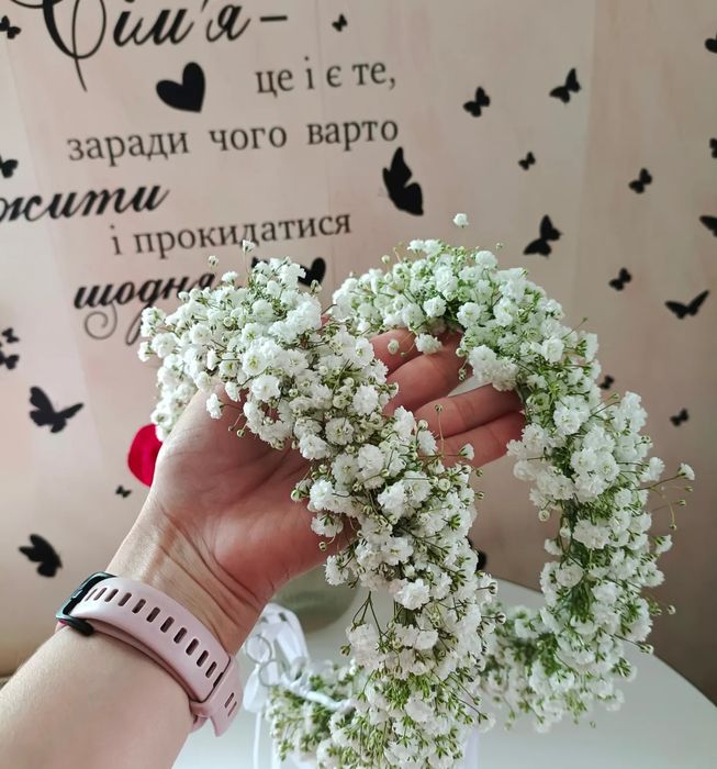 Віночок з гіпсофіли живі квіти