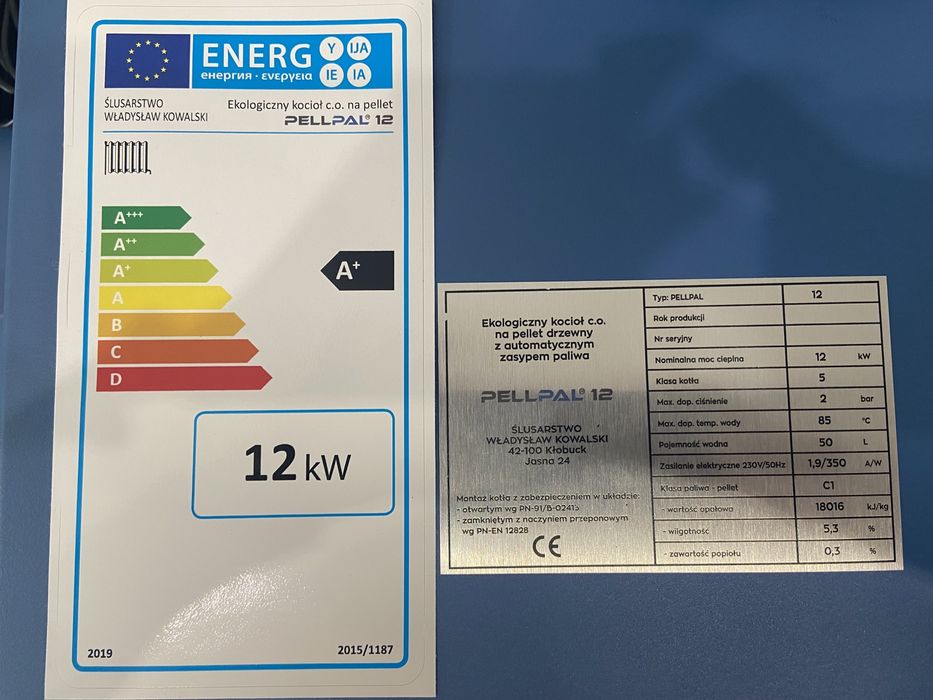 Kocioł na Pellet 12 kW 5 klasa ecodesign dotacja do 150m2