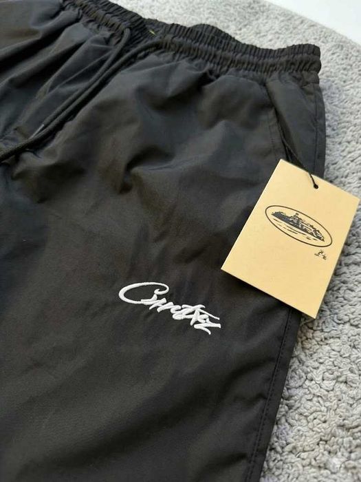 GoreTex Corteiz Big Logo Черные Штаны // Чорні Спортивні Штани Кортез гортекс // Водовідштовхуючі