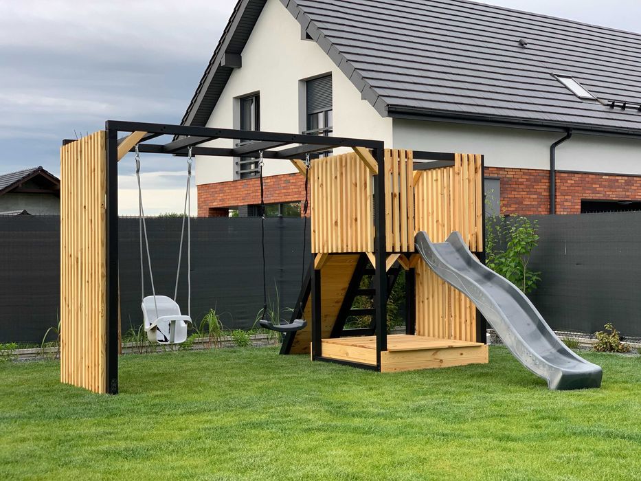 PROMOCJA - Plac zabaw - Maja - Drewniany - Lamele - Nowoczesny