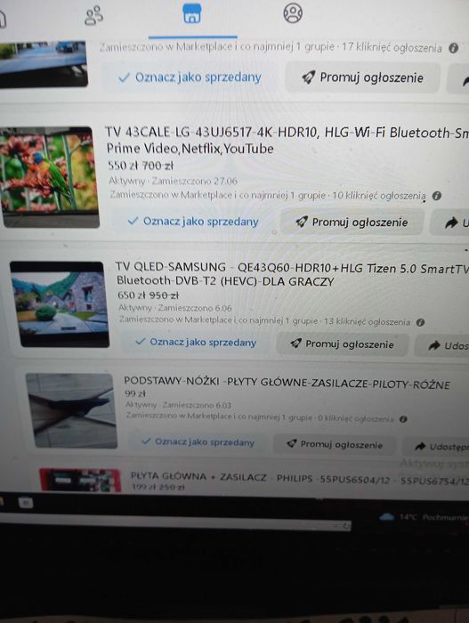 Części do TV Sony - Samsung - Lg - Philips - Manta - i inne modele