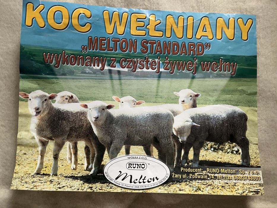 Nowy Koc 100% wełny - gramatura 530 / 20 g