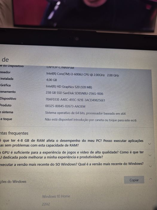 Portatil hp com ssd472588686575554563