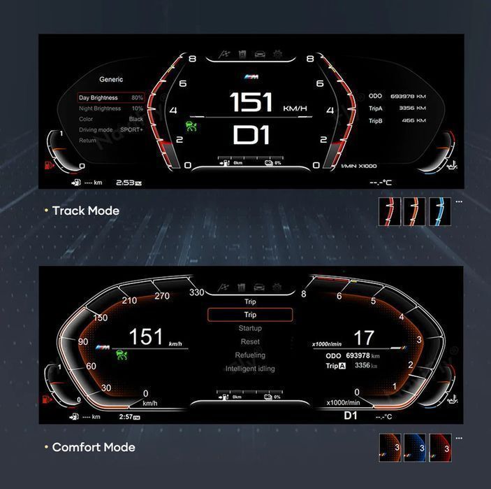 BMW E81 E82 E87 E88 2006-2015 - Wirtualny kokpit LCD 12,3"