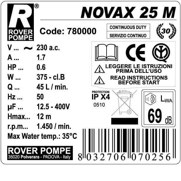 Pompa do wina Novax 25 M - nierdzewna- do wina, soków, mleka