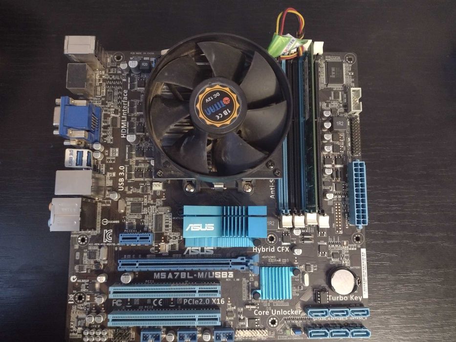 Комплект на AM3+: FX8320 8 Ядер, M5A78L-M, 8ГБ, DDR3, кулер