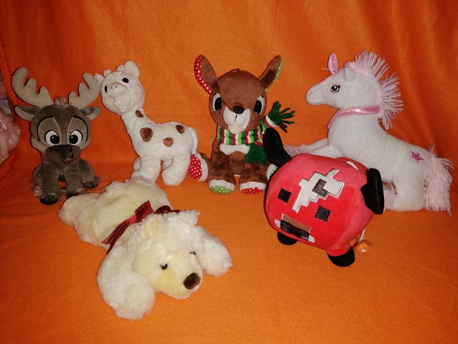 Мягкая игрушка. Единорог. Корова Майнкрафт. Жирафик. Свен.