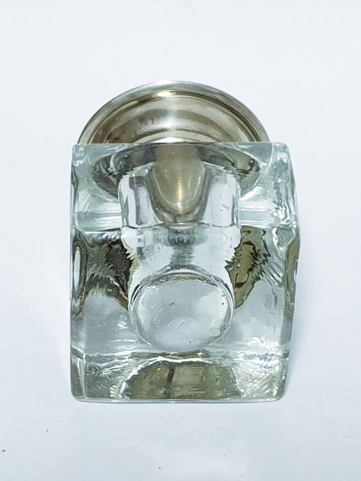 Tinteiro com armação em prata portuguesa estilo Arte Nova