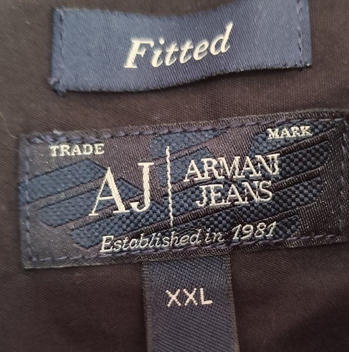 Чоловіча чорна сорочка Armani Jeans (XXL) — Original