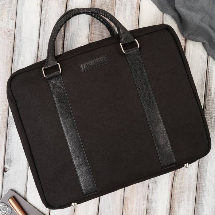 torba męska na ramię lub do ręki wegańska do pracy na laptopa czarna