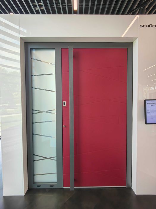 Nowoczesne drzwi ALU Aluprof MB-104 Passive 158x218,5 cm RAL 3004 RFID