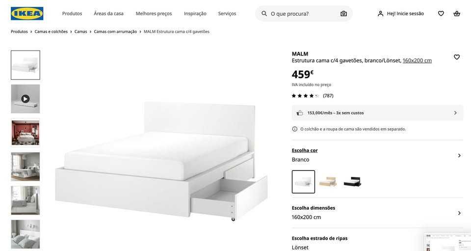 Cama 4 gavetas + colchão