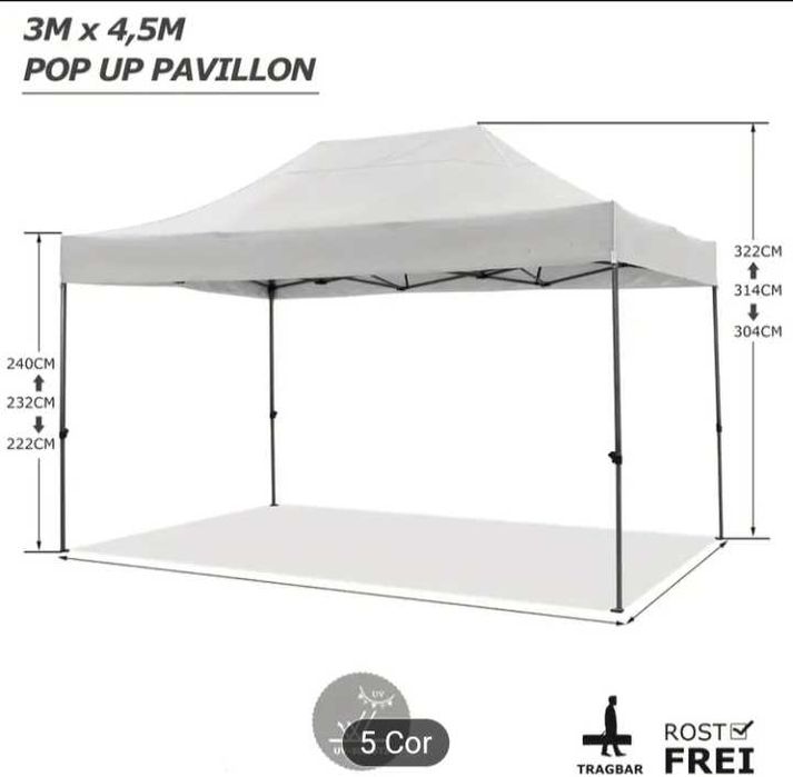 Tendas pop up dobráveis.6x3, 3x3, 2x2, com/sem laterais. Ver descrição