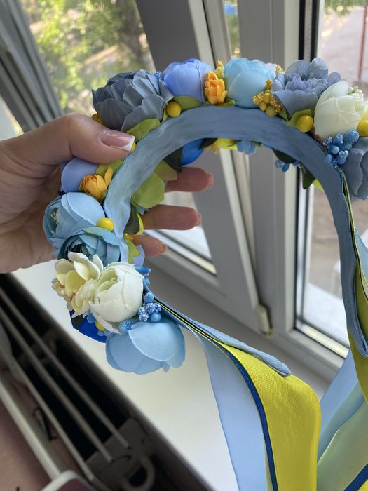 Віночок на голову,патріотичний двосторонній