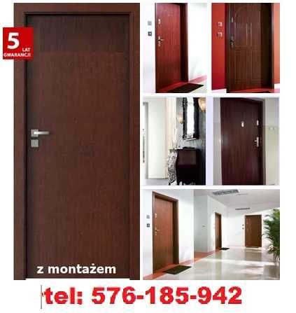 Drzwi zewnętrzne wejściowe do mieszkania w bloku z montażem