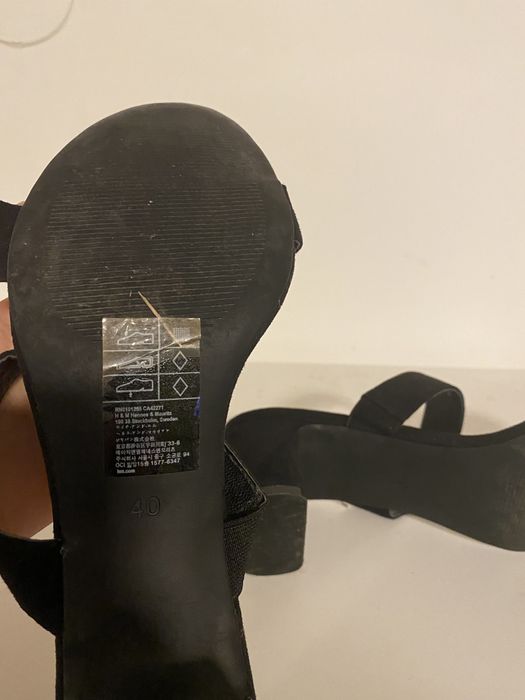 Sandalias H&M, pretas, numero 40