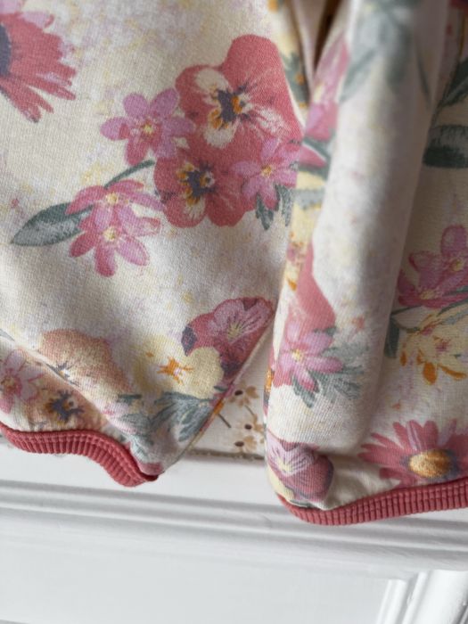 80 lindex bluza bezowa suwak bawelna kwiaty
