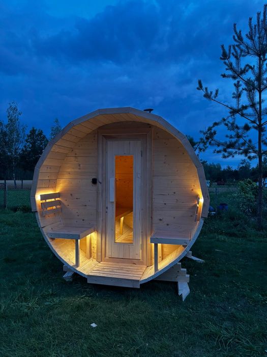 Sauna drewniana Beczka 300cm dostępna od ręki