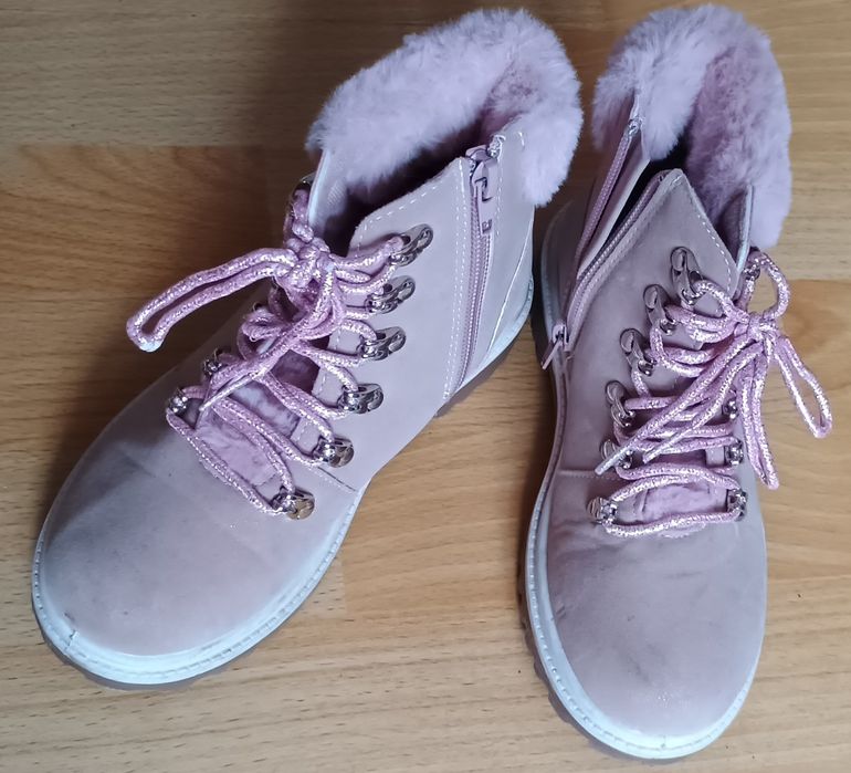 Buty ocieplane zimowe Sinsay 32 róż trapery trzewiki półbuty