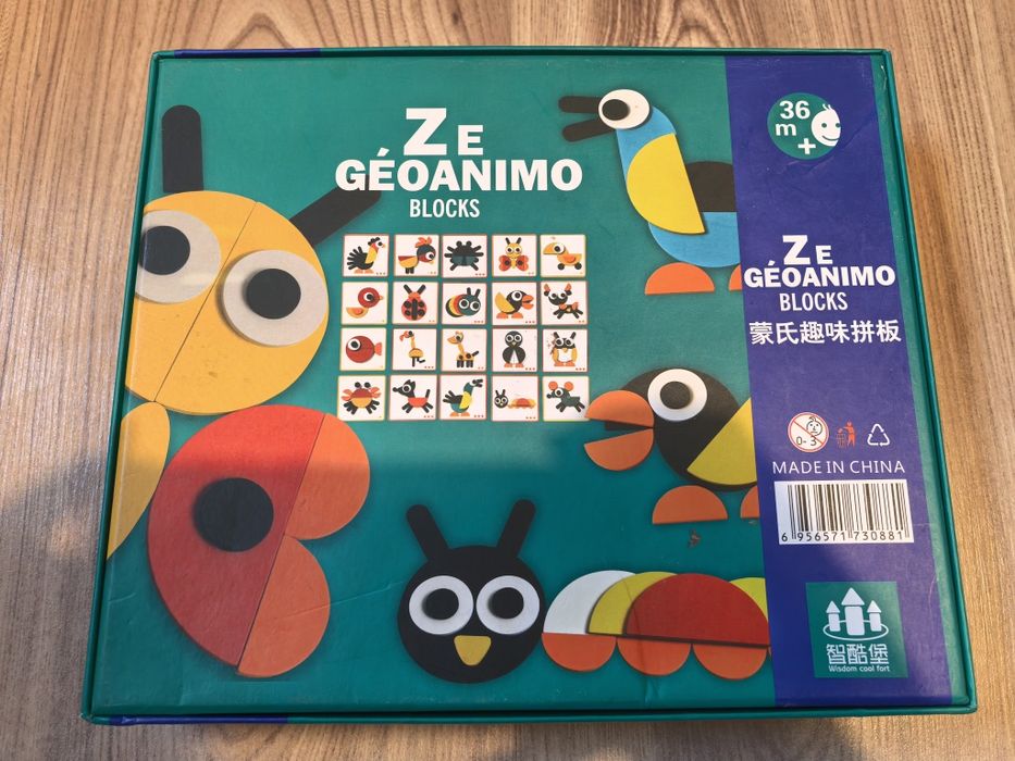 Drewniana układanka Montessori. Ze Geoanimo Blocks