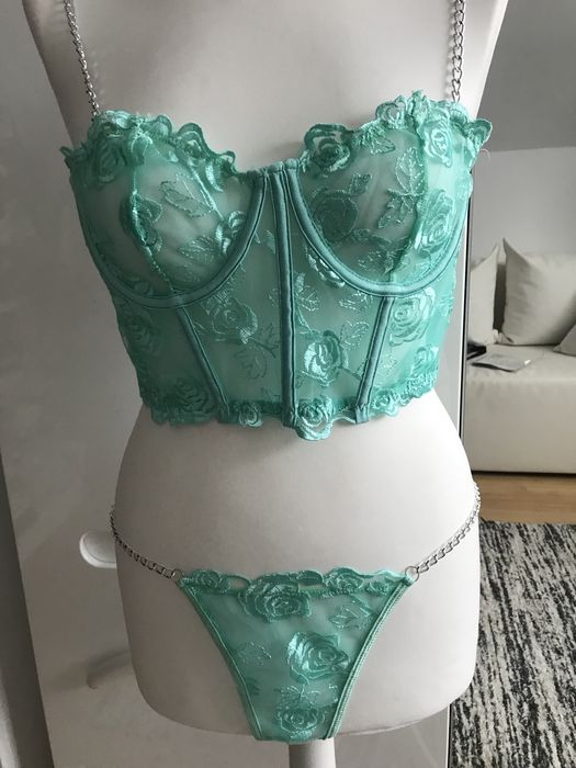 Turkusowy komplet bielizny