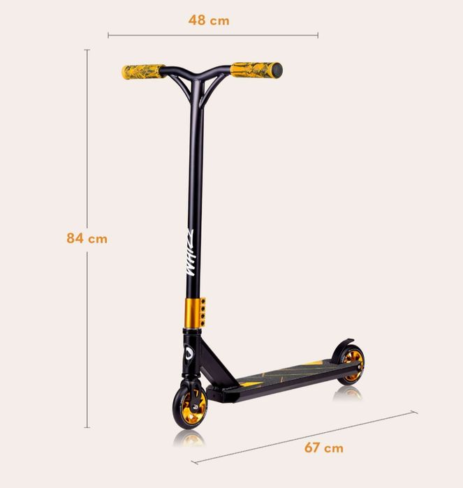 Hulajnoga wyczynowa miejska do trików ABEC-9 do 100kg SZEROKA Lionelo Whizz