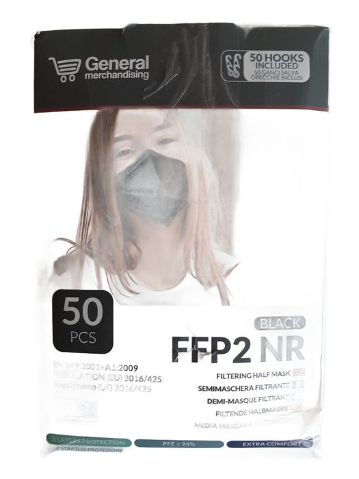 General Merchandising Czarne Maseczki Ochronne Ffp2 34 Szt.