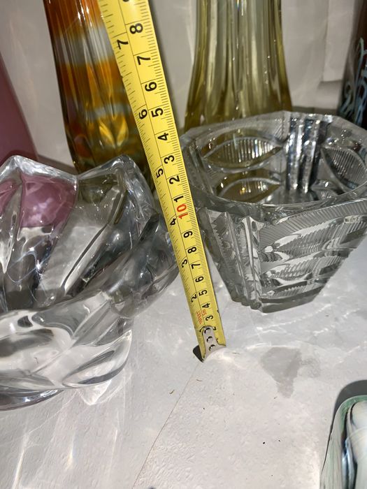 Ваза   конфетница  гутное стекло