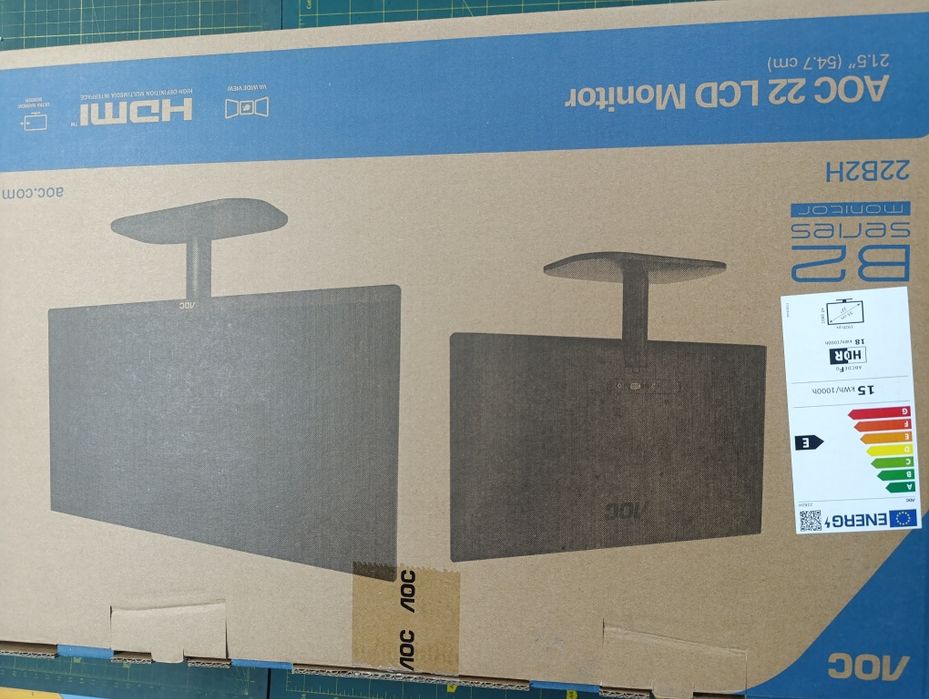 Монітор 22 дюйми 22B2H безрамочний