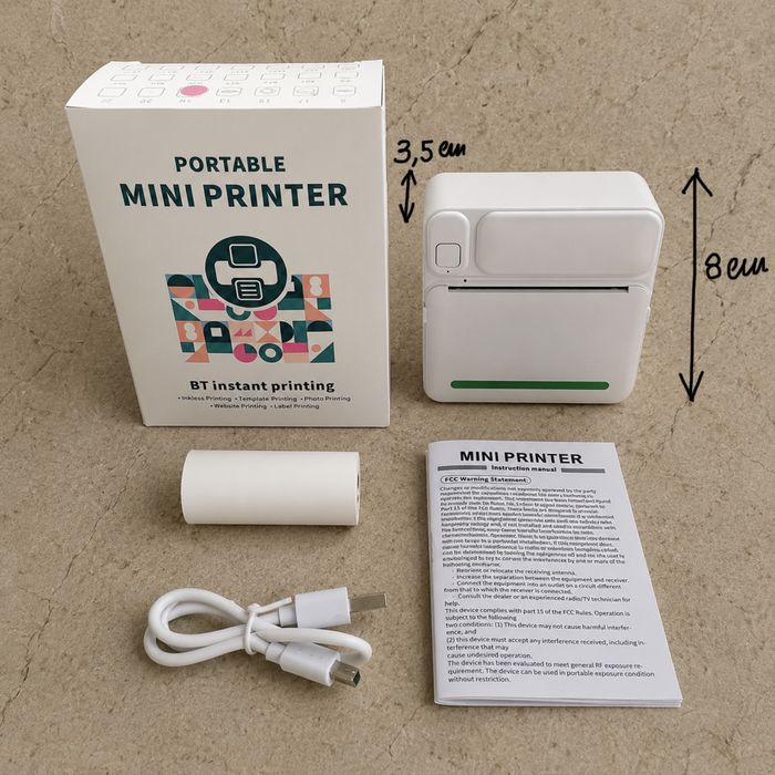 Mini Impressora Térmica Bluetooth - Portátil e Recarregável