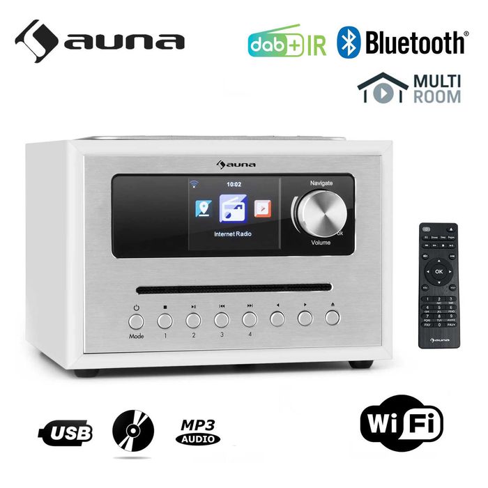 Radio Internetowe Auna Silver Star CD Cube Wi‑Fi CD, DAB+ FM, Bluetooth, USB, Spotify, UPnP