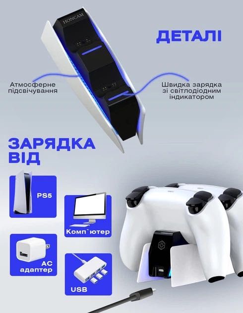 Зарядна док-станція для геймпадів Sony PlayStation5 PS5