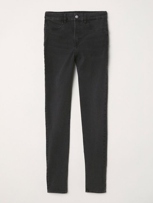 Bershka spodnie high wysoki stan stretch 38 M rozciągliwe długie grafi