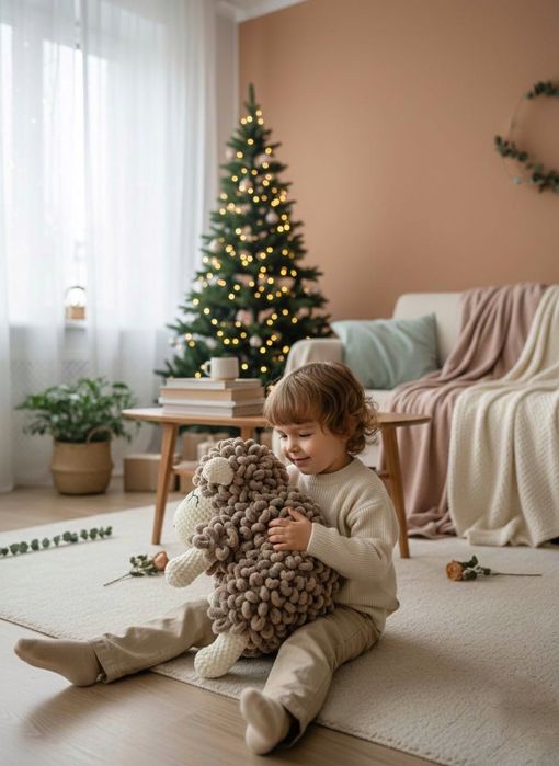 Вʼязана іграшка Баранчик, овечка