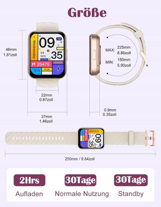 Smartwatch Ruimen D1 biały