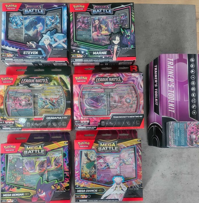 Pokemon TCG 6x Oryginalne Decki 2025 (Rival, Mega, League Battle) NOWE