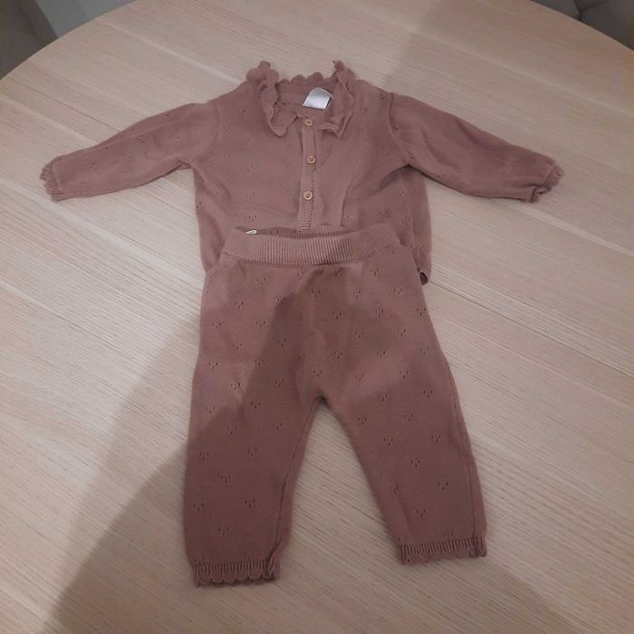 Komplecik ażurowy dziewczęcy 62 H&M