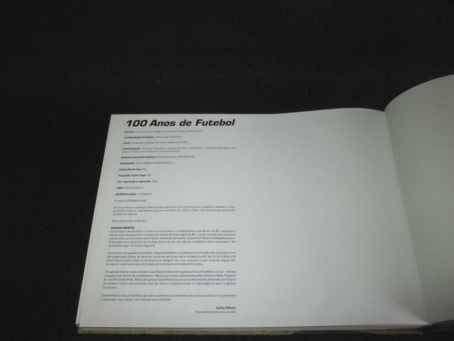 Livro 100 anos de Futebol Associação de Futebol de Lisboa