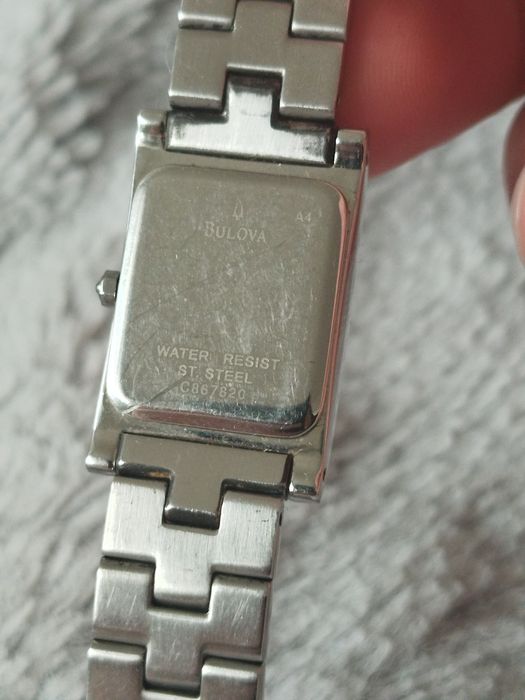 Zegarek Bulova Tank Quartz silver black vintage old money ladies y2k