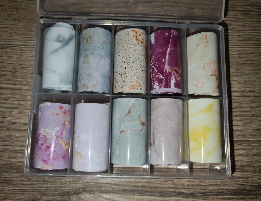 Caixa com 10 rolos de Foil - unhas de gel